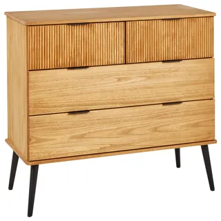 Beliani Kommode 100 x 91 x 45 cm Hellbraun / Schwarz
