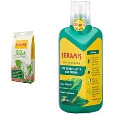 Seramis Bio-Pflanz-Granulat für Pflanzen und Kräuter, 6 l & 730413 Vitalnahrung für Grünpflanzen und Palmen, 500 ml – Pflanzendünger für optimales Wachstum, Flüssigdünger mit praktischer Dosierhilfe