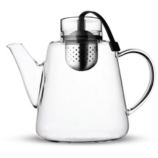 Bild von Glas Teekanne mit Siebeinsatz 1,5 L, Schwarz, Amo Kollektion, Teekrug mit Henkel, Glaskaraffe mit Teesieb, Tea Infuser, Teapot, Teeservice, Hitzebeständiges Glas, Borosilikatglas