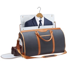 ZRSUN Kleidersack, wandelbare Reisetasche mit Schultergurt, 3-in-1 Hängekoffer, Anzug, Reisetaschen für Herren und Damen, Schwarz, Schwarz