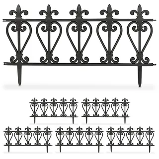 Relaxdays Beeteinfassung 61 x 32,5 cm 6 Stück schwarz