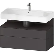 Duravit Qatego Waschtischunterbau, 1 Auszug und 1 Schublade, 990x470x590mm, Nische Graphit Supermatt, QA4395080, Farbe: Graphit Matt/mit Nischenbeleuchtung