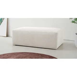 OTTO home Polsterhocker »Koa Pouf, Webstoff, Cord, Struktur, Chenille« Wellenunterfederung, weicher Lounge-Sitzkomfort, weiß