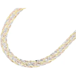 Smart Jewel Collier »Collier Heringbonekette tricolor, Silber 925«, bunt