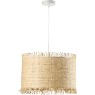 Pendelleuchte , Sandfarben , Holz , Rattan , rund , 40x130x40 cm , Eec , ohne Chemie , Lampen & Leuchten, Leuchtenserien