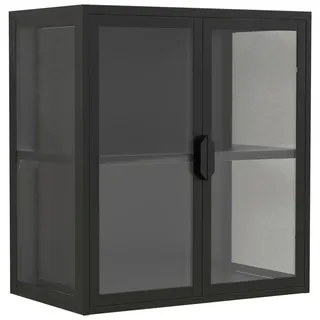 Mid.you Hängevitrine , Schwarz , Metall , 1 Fächer , 60x65x35 cm , hängend , Wohnzimmer, Wohnwände, Hängeelemente
