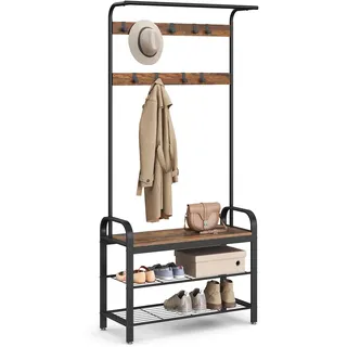 VASAGLE Garderobenständer HSR400B01 Rustikales Braun und Schwarz