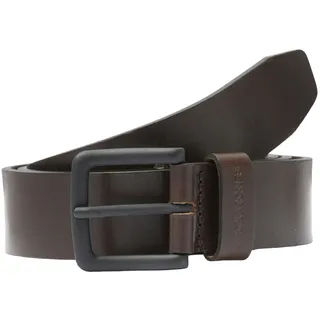Ledergürtel JACK & JONES "JACROMA LEATHER BELT NOOS", Herren, Gr. 90, braun (schwarz coffee), Büffelleder, unifarben, Gürtel Ledergürtel