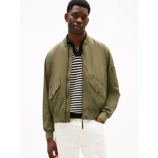 Bomberjacke TOMMY HILFIGER "PACKABLE BOMBER", Herren, Gr. L, grün (battle grün), Web, Obermaterial: 100% Polyester, relaxed fit, elastischer Bund, Jacken Bomberjacke, Fliegerjacke, Freizeitjacke