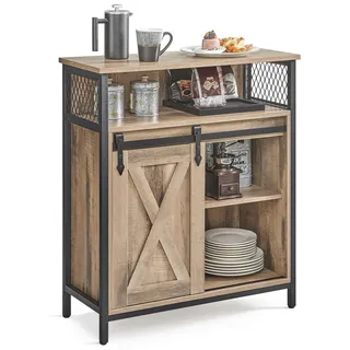 Sideboard mit Stauraum - Kommode mit Schiebetür - 70x30x80 cm - Für Wohnzimmer - Vintagebraun