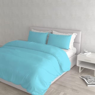 Italian Bed Linen Eleganter Bettbezug, hellblau, für Doppelbett