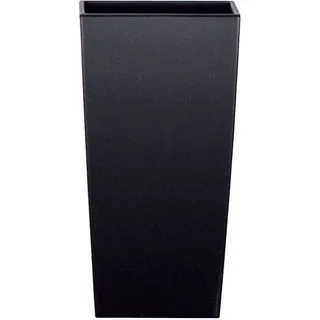 Prosperplast URBI SQUAR Hochglanz Blumentopf in Lack Optik inkl. Einsatz schwarz 4,0 Liter 14x14x26,5 cm