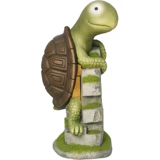 Fortuna Lai Schildkröten-Skulptur mit LED Solarleuchte 36,5 cm Gartenfigur für Rasen & Hof, dekoratives Outdoor-Ornament - Bunt