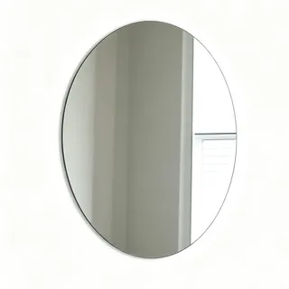 DRERIO 1er Set Klebespiegel oval 50x40 cm Glas zum Kleben für Bad & WC | 1er Set, Klebespiegel oval 50x40 cm, Glas, rahmenlos, selbstklebend, klares Bild, für Bad, WC & Waschtisch