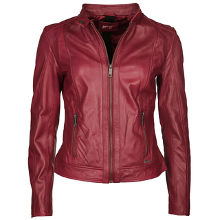 Lederjacke MAZE "Lederjacke Marcie", Damen, Gr. L, rot, Obermaterial: 100% Lammleder LEL. Futter: 100% Polyester PES., Jacken Lederjacke