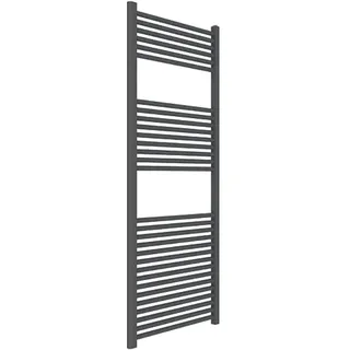 ERCOS Handtuchwärmer Badetuchwärmer Abmessungen 600x1500 MM Heizkörper Farbe Graffite Opaque, 1/2" Anschlüsse Geliefert mit Montagekit