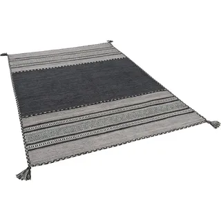 Pergamon Natur Teppich Kelim Navarro Anthrazit 200x300cm