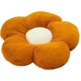 YILANLAN Niedliches Blumenkissen, Plüsch-Bodenkissen, lässig, bequem, Kissen, Büro, Wohnzimmer, Bett, Dekoration, Kissen, einfache Raumdekoration (40 cm, Braun)
