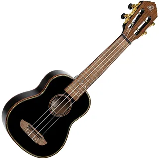 Ortega Guitars Sopran Ukulele Akustisch – Onyx Series – Inklusive Gigbag – Fichte, Mahagoni, Schwarz (RUOX-SO)