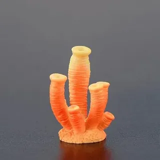 Movoja 2 STÜCK - Aquarium Deko Korallen - für Süß und Salzwasser - Dekoration Koralle Aquaristik - 6 Orange