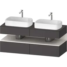 Duravit Qatego Konsolenwaschtischunterbau, 2 Auszüge, 2 Schubkästen, 2 Ausschnitte, 1400x550x600mm, Nische Weiß Supermatt, QA4767084, Farbe: Graphit matt