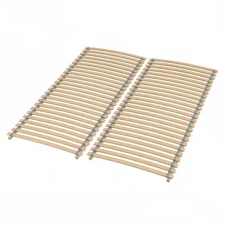 Sleepneo Rollrost SET 180x200 (2x 90x200), fertig montiert und gerollt, Lattenrost aus Buchenholz, 28 Latten , Buchefarben , Holz , 180x200 cm , Blauer Engel , Mittelgurt, nicht verstellbar , Schlafzimmer, Lattenroste, Rollroste