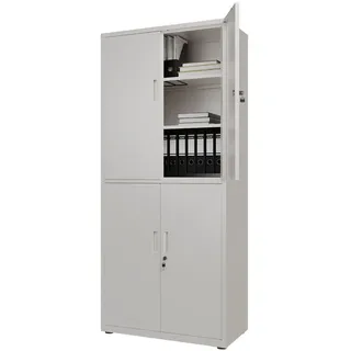 Juskys Metallschrank Aktenschrank 180 x 80 x 40 cm Weiß