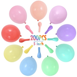 200 Stücke Luftballon Bunt 5 Zoll Latex Bunte Ballons 13cm Mini Pastell Helium Luftballon für Geburtstag Baby Dusche Party Dekorationen Hochzeit Valentinstag Lieferungen