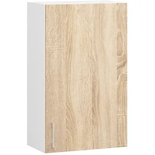 Hängeschrank Küchenschrank AKORD LIMA modular W50 Weiß 50 cm Tür 2 Ebenen Front Sonoma-Eiche B50 x H72 x T30,5 cm