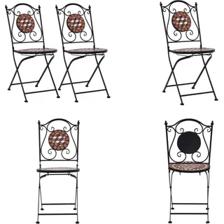 vidaXL Bistrostühle Mosaik 2 Stk. Keramik Braun - Gartenstuhl - Gartenstühle - Mosaikstuhl - Mosaikstühle - Braun