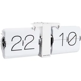 Karlsson Flip Clock No Case - Weiß - 36x8,5x14cm - Rechteck - Stahl - Wanduhr Modern Wohnzimmer - Wanduhren