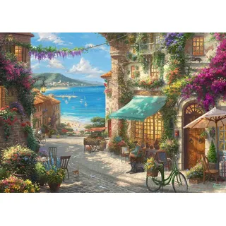 Schmidt Spiele 59624 Thomas Kinkade, Café an der italienischen Riviera, 1000 Teile Puzzle