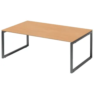 BISLEY Cito Chefarbeitsplatz/Konferenztisch, 740 mm höhenfixes O-Gestell, Metall, Bc334 Dekor Buche, Gestell Anthrazitgrau, 120 x 200 x 85 cm