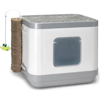 Karlie Katzentoilette Cube II Kunststoff - Grau - 48x40x43 cm - Weiß