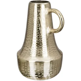 Gilde Vase Lola aus Aluminium - goldfarben - wasserdicht - grobe Oberfläche - Höhe 30cm x Ø 19cm