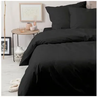 Cinderella Bettwäsche »Weekend in Gr. 135x200, 155x220 oder 200x200 cm« 2 Stk., tlg. Bettwäsche aus Baumwolle, Bettwäsche mit Reißverschluss schwarz