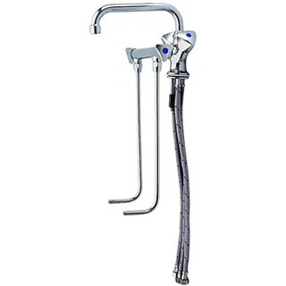 BieTal BieTal® Spülbeckenhahn Mischbatterie Niederdruck 2 Becken mit 30 cm Unterspülung