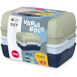 Emsa Lunchbox »Variabolo« Set, 4 tlg. tlg. platzsparend, verschiedene Farbkombinationen, spülmaschinenfest