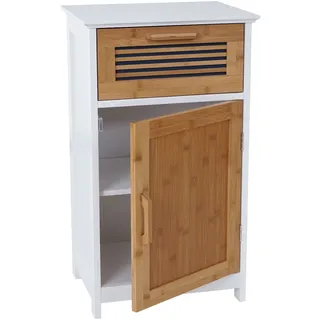 Mendler Kommode HWC-A85, Badezimmerkommode Badschrank Bambus, MVG-zertifiziert 71x40x31cm weiß
