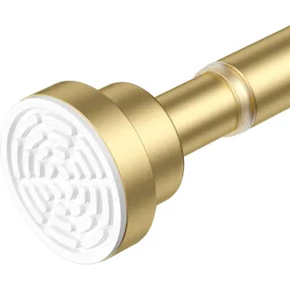 AIZESI Gardinenstange ohne Bohren 80-125CM Gold, Teleskopstange Klemmstange Duschvorhangstange für Badezimmer Fenster Kleiderschrank (Durchmesser 22mm)