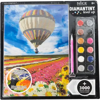 DIAMANTINY Level Up – Landscape – Nice Group Creative Art, Diamond Painting Kit, Mosaik Heißluftballon