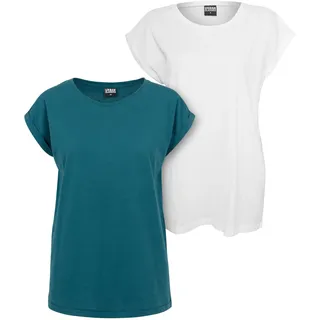 Urban Classics Ladies Extended Shoulder Tee Frauen T-Shirt schwarz Basics, Casual Wear, Streetwear