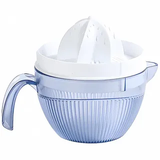 Manuelle Orangenpresse Grapefruitpresse Zitruspresse Kunststoff, Breiter Reibahlen Zitrusfrüchte Saftpresse Entsafter für Große Zitrone/Limette, Hand Zitronenpresse mit 600ml Behälter, BPA-Frei