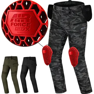 SHIMA Giro 3.0 Motorrad Hose Herren mit Protektoren AirForce Knieprotektoren Motorradhose Kurzgrößen Hosen für Mann Protektorenhose Textilhose Urban Stretch Cargohose Lang (Männer, Camo, 34/32)