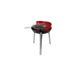 Holzkohle Rundgrill Standgrill Dreibein Grill Barbecue BBQ "Lyon" Ø 34 cm rot - Schwarz