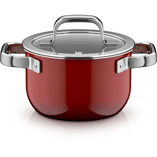 WMF Fusiontec Mineral Pro, Kochtopf mit Deckel, 16 cm, kratzfestes Material, kleiner Topf Induktion, für alle Herdarten geeignet, Made in Germany, Passion Red, 0519535290