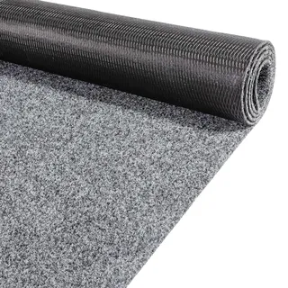 ANRO Schmutzfangläufer Teppich Läufer Fußmatte Oskar Grau 140 x 80 cm | Material: Polypropylen, Rücken: TPE rutschhemmend, Höhe: 5 mm, Einsatz: Flur, Eingang, Büro – zuschneidbar, innen & außen