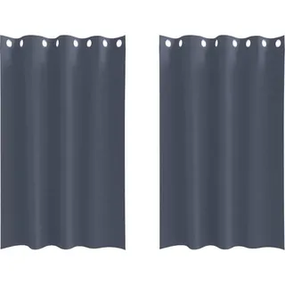vidaXL Verdunkelungs-Vorhänge mit Ringen 2 pcs Anthrazit 175 x 140 cm - Grau