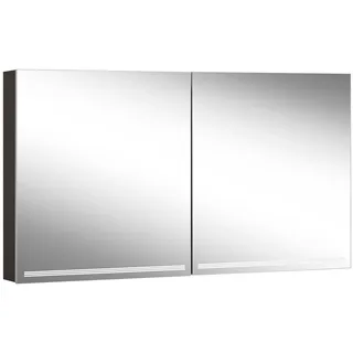 Schneider GRACE TW Lichtspiegelschrank, 2 Türen 65/65cm, 1295x120x700mm, dimmbar, 2000-6500K, 116.530.02.41, Ausführung: EU-Norm/Korpus schwarz matt, Rückwand verspiegelt
