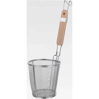 Edelstahl Nudelsieb mit Haken und langem Griff 37 cm, Mesh-Löffel für Pasta und Hotpot